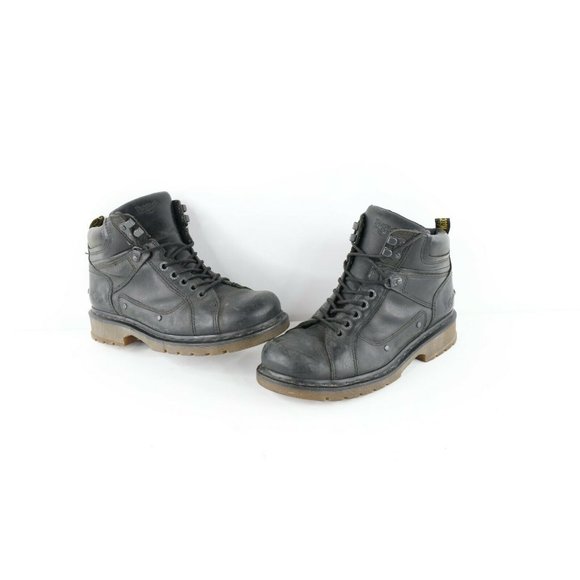 Vtg Dr Martens Mens 10 Goth Grunge Distressed Leather Chunky Moto Boots Black main image 9